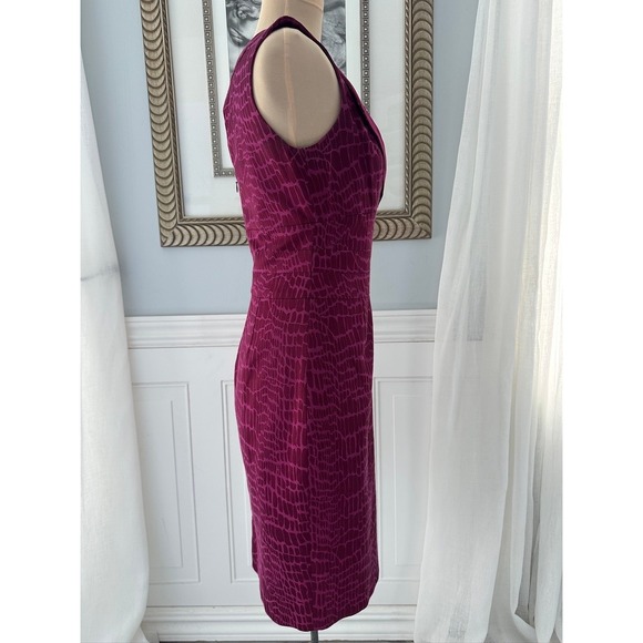 Kay Unger New York Purple Jacquard Sheath Dress Size 6 - Picture 3 of 6